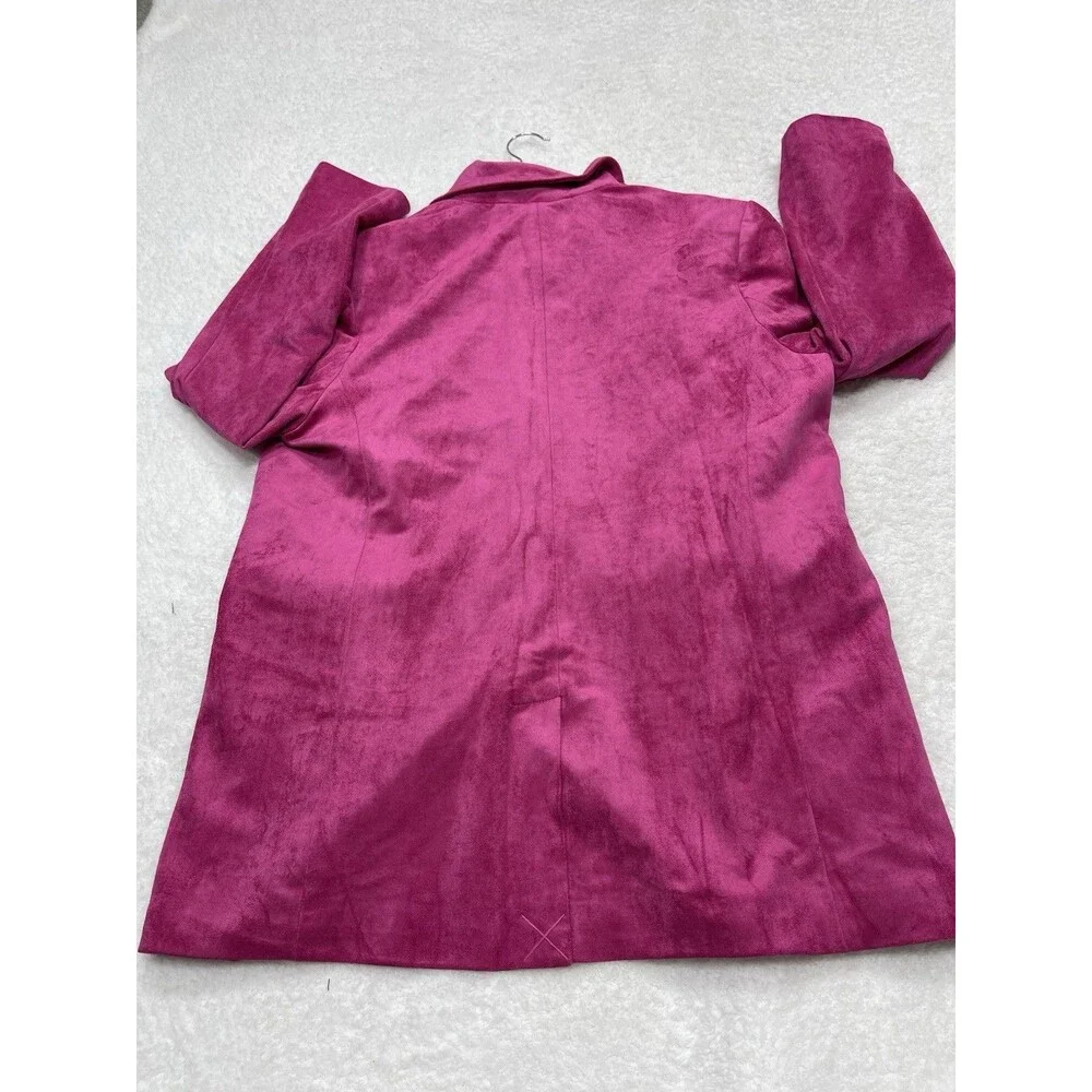 Anthropologie Dolan Boyfriend Blazer Pink Left Coast Faux Suede Retro Large NWT